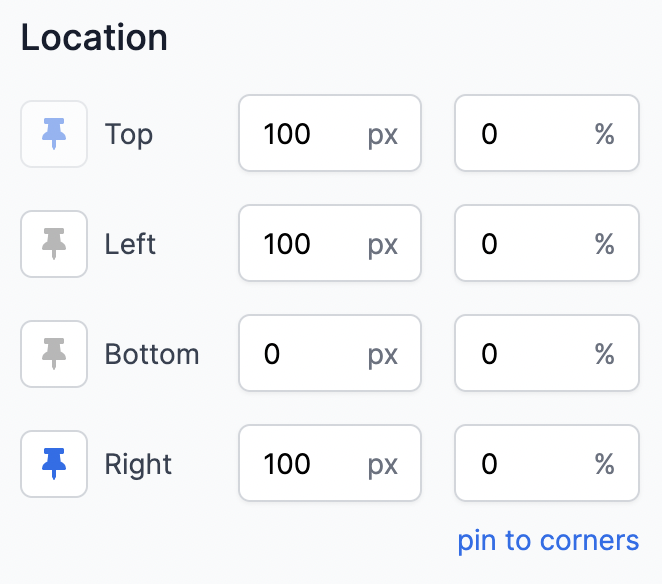 Author pin properties