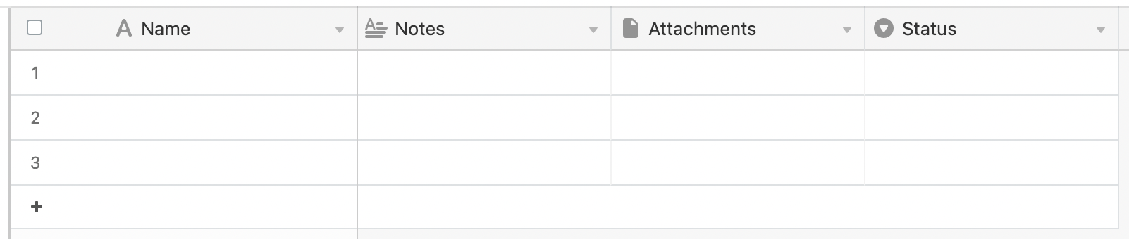 Default fields in Airtable